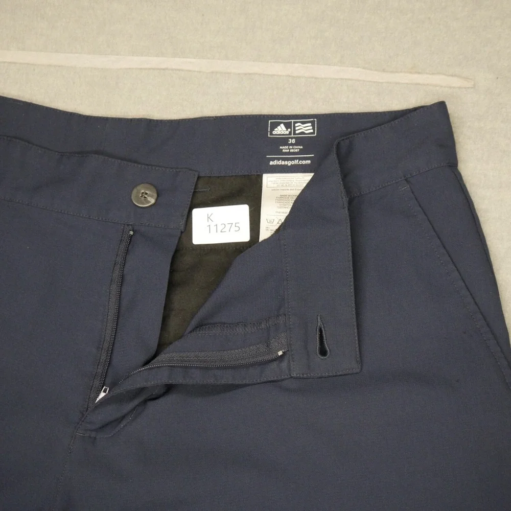 Adidas Men Shorts 36 Blue Chino Golf Logo Pockets Mid‎ Rise 11